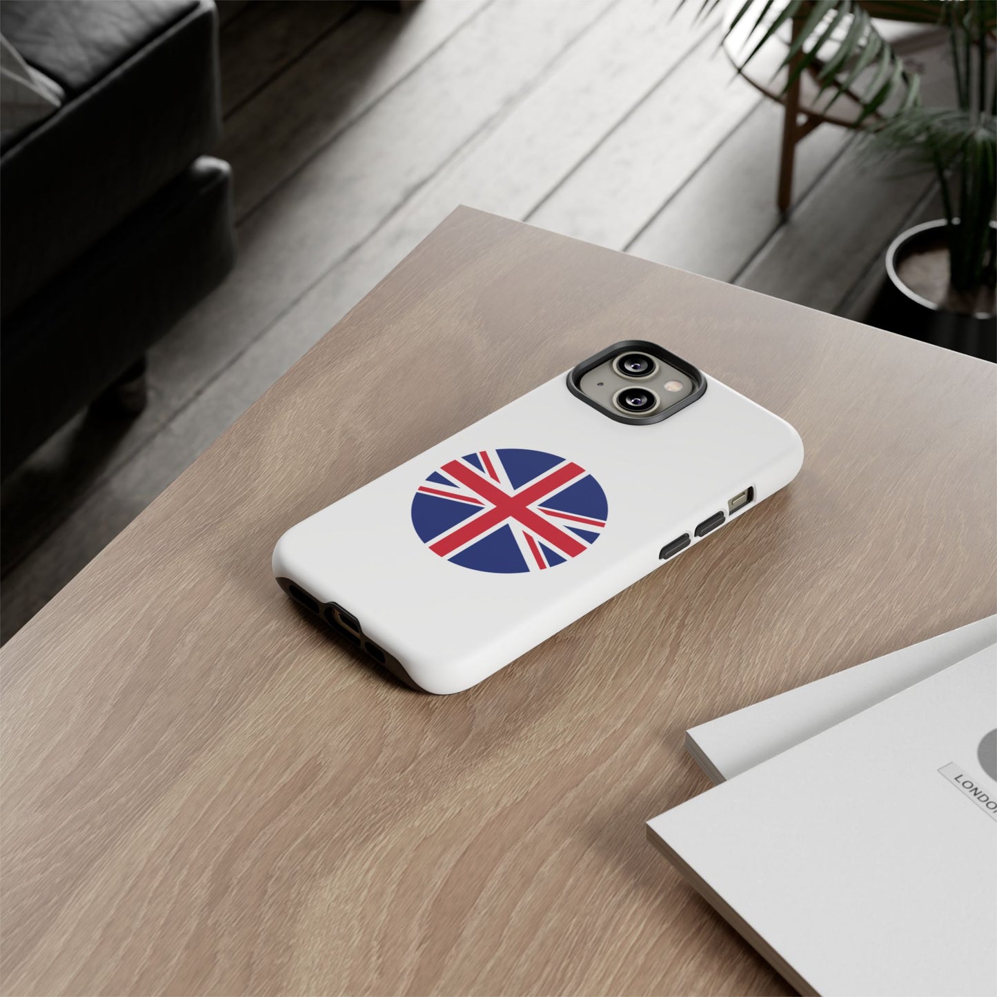 Circular UK Flag iPhone Case (Tough Case model series 14) by TokyoBill
