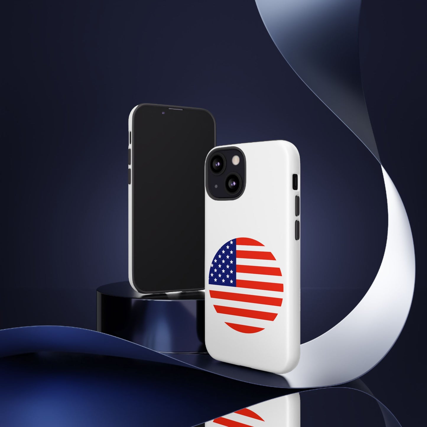 Circular USA Flag iPhone Case (Tough Case model series 13) by TokyoBill