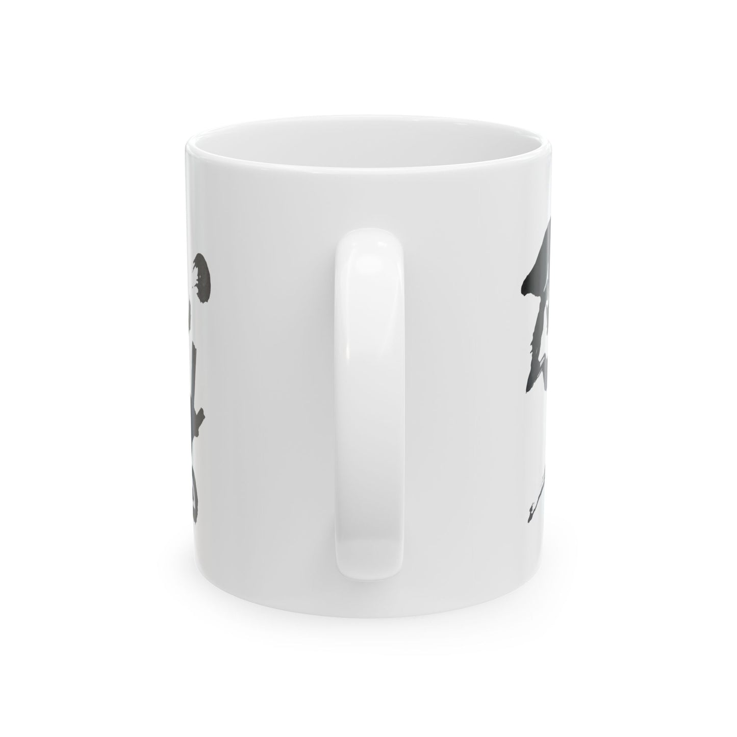 White Coffee Mug (11 oz) 'Ninja' in Japanese kanji, by TokyoBill