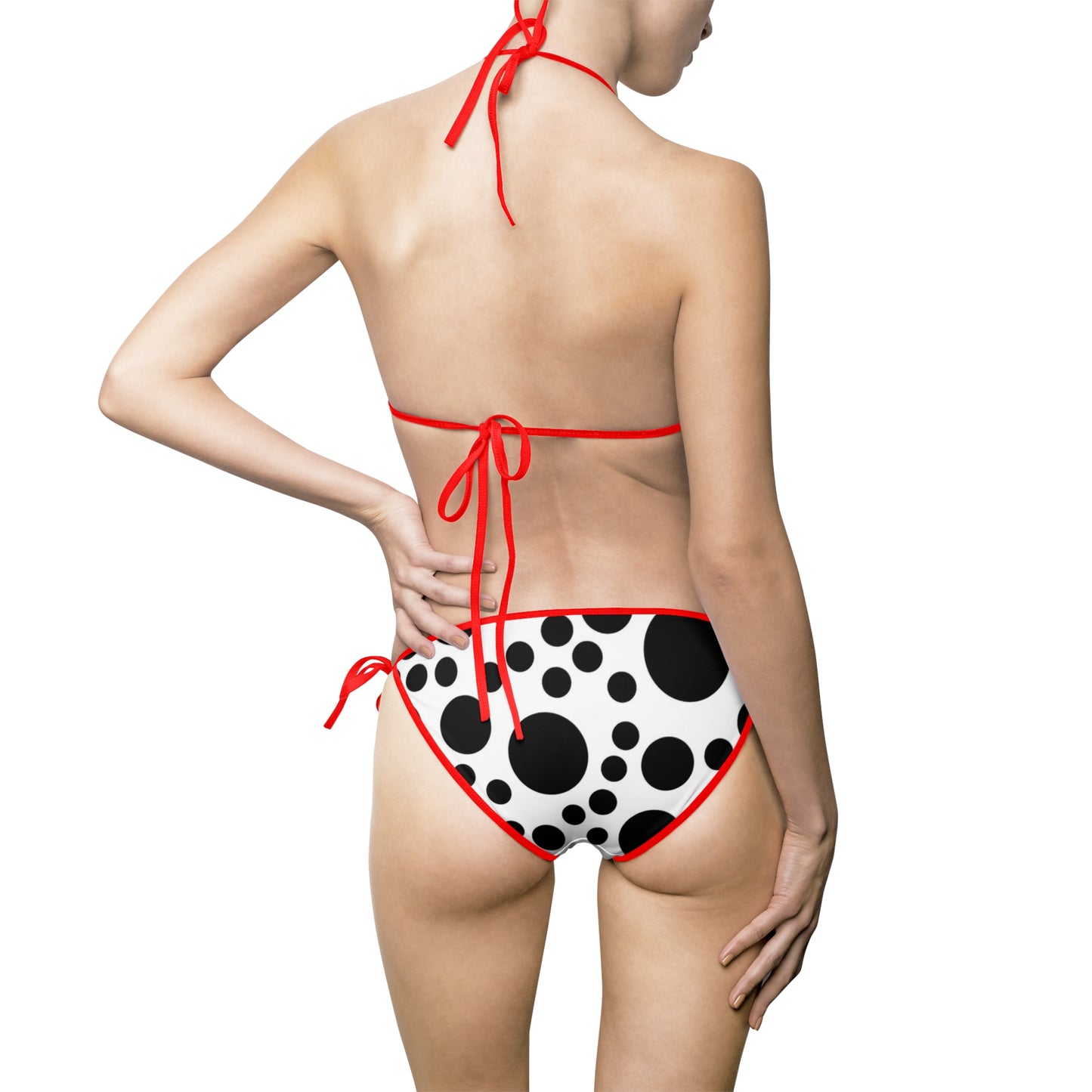 Dot Patterned Bikini, Black & White, Women's Summer Swimwear by TokyoBill