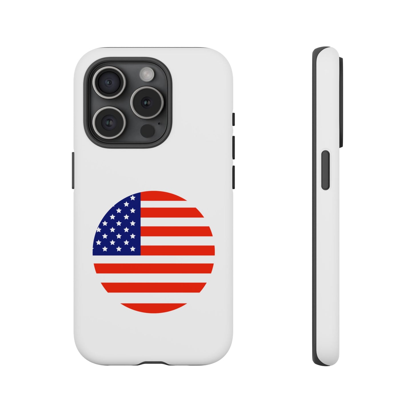 Circular USA Flag iPhone Case (Tough Case model series 15) by TokyoBill
