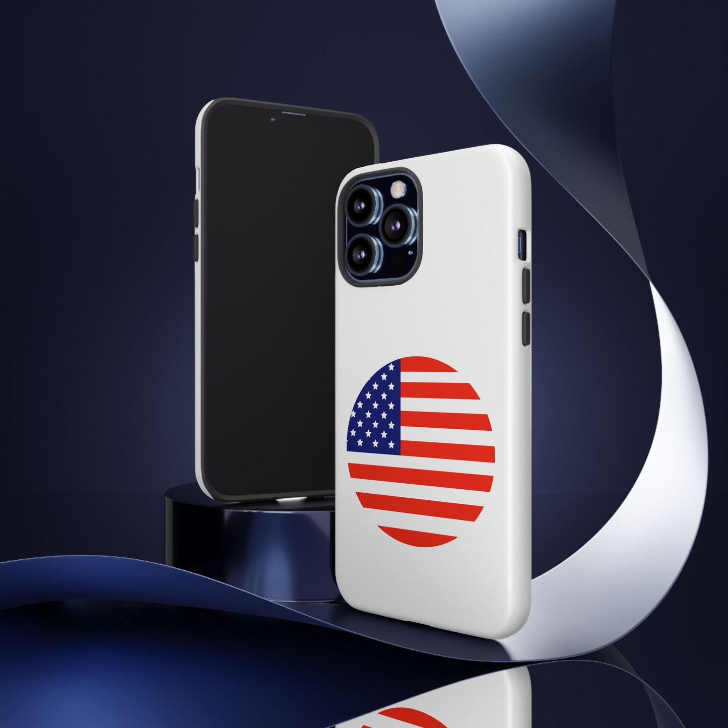 Circular USA Flag iPhone Case (Tough Case model series 13) by TokyoBill