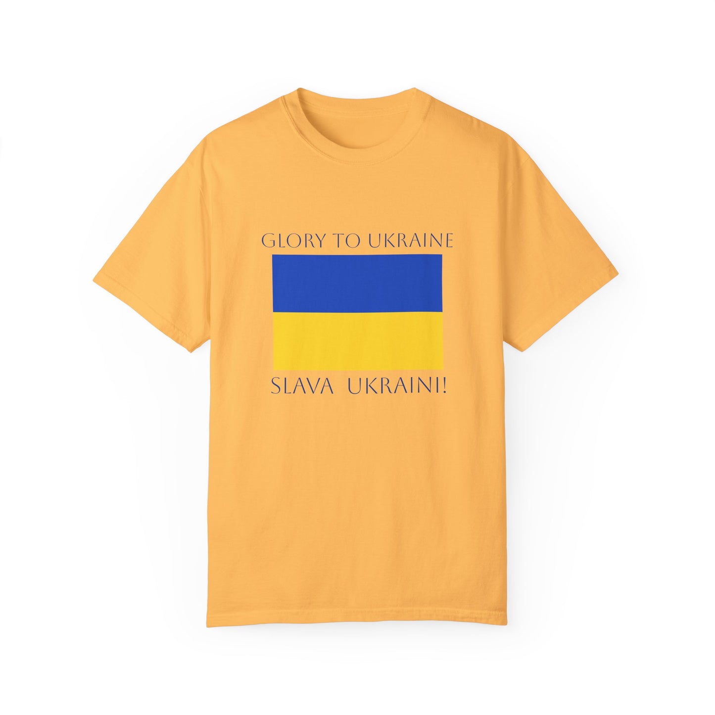 "Glory to Ukraine" Unisex Garment-Dyed T-shirt, Ukraine Support Tee by TokyoBill