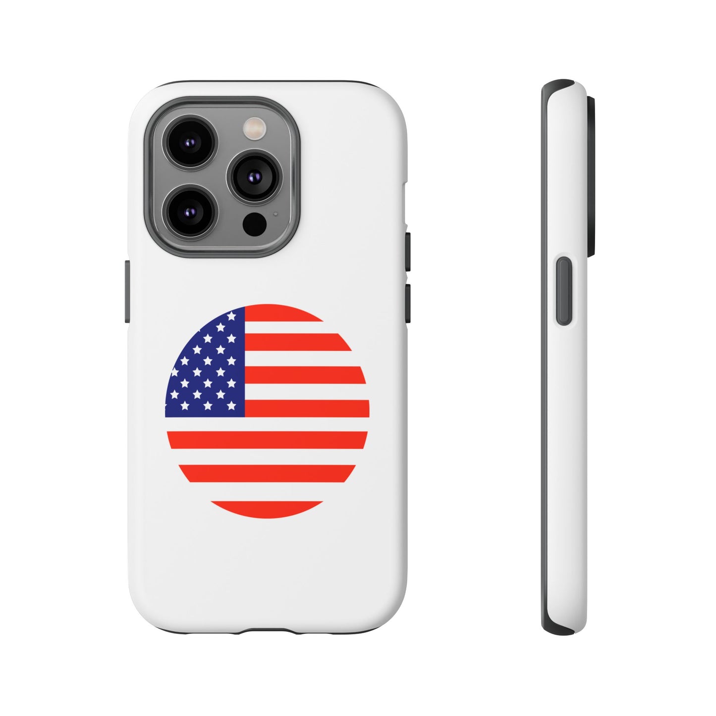 Circular USA Flag iPhone Case (Tough Case model series 14) by TokyoBill