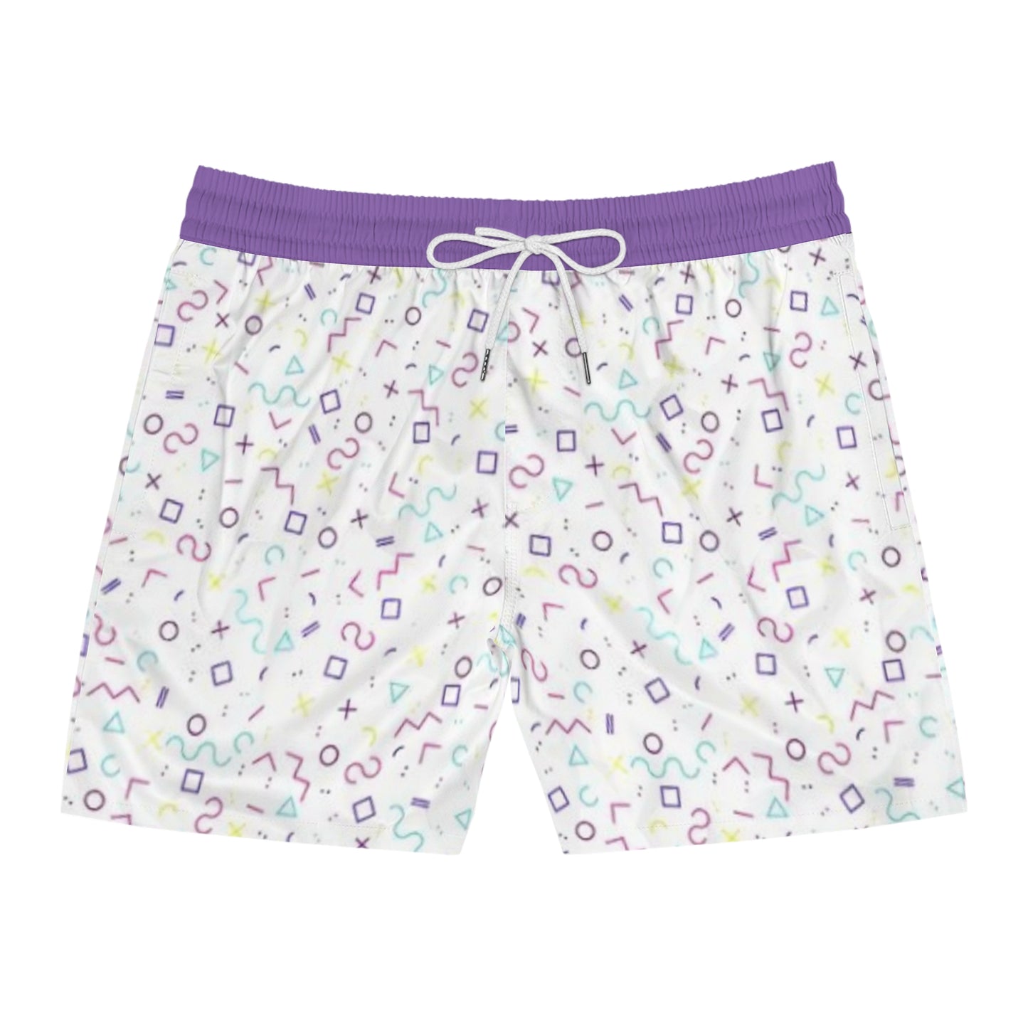 Colorful AOP Swim Shorts, Men's Beachwear, Summer Vacation Swimwear by TokyoBill