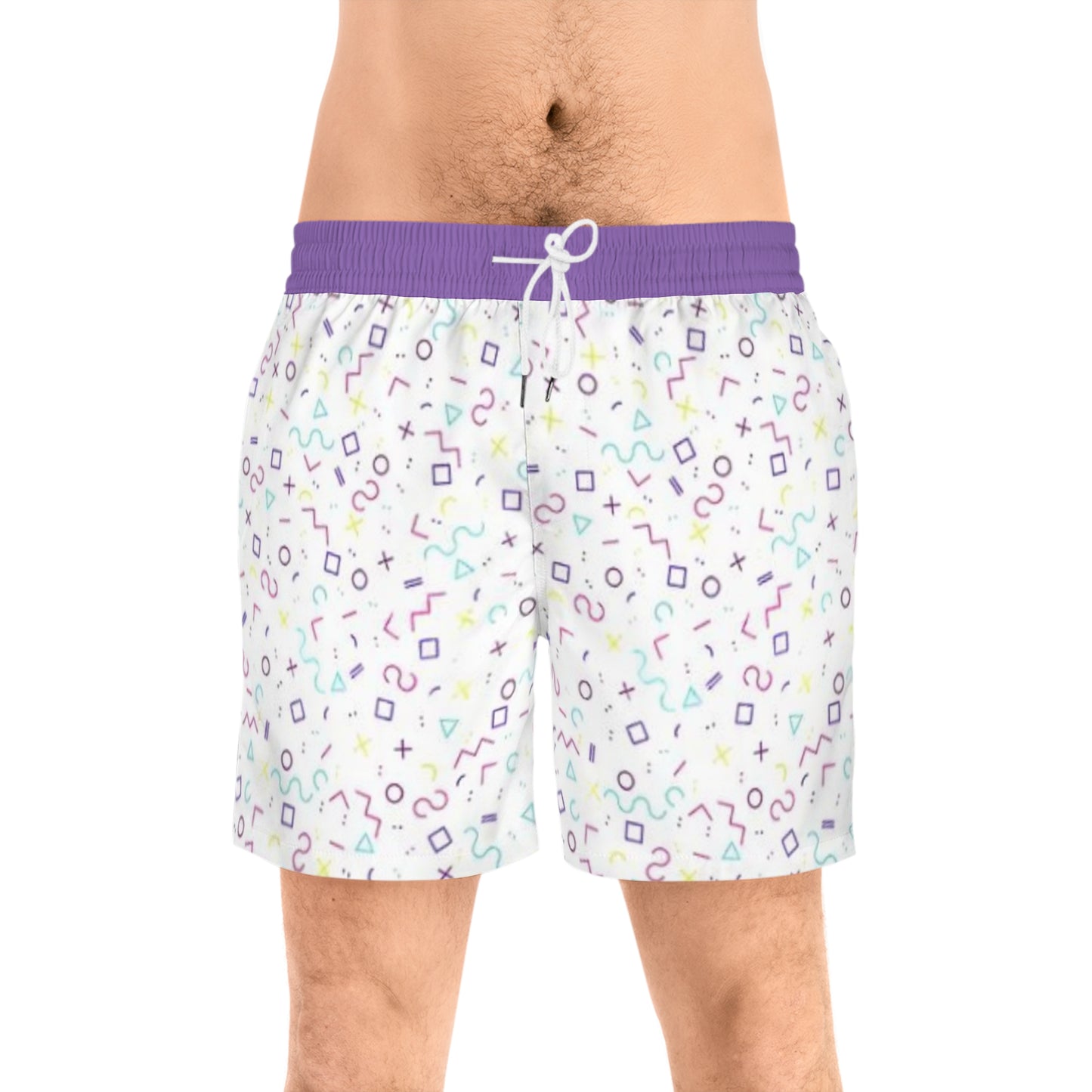 Colorful AOP Swim Shorts, Men's Beachwear, Summer Vacation Swimwear by TokyoBill