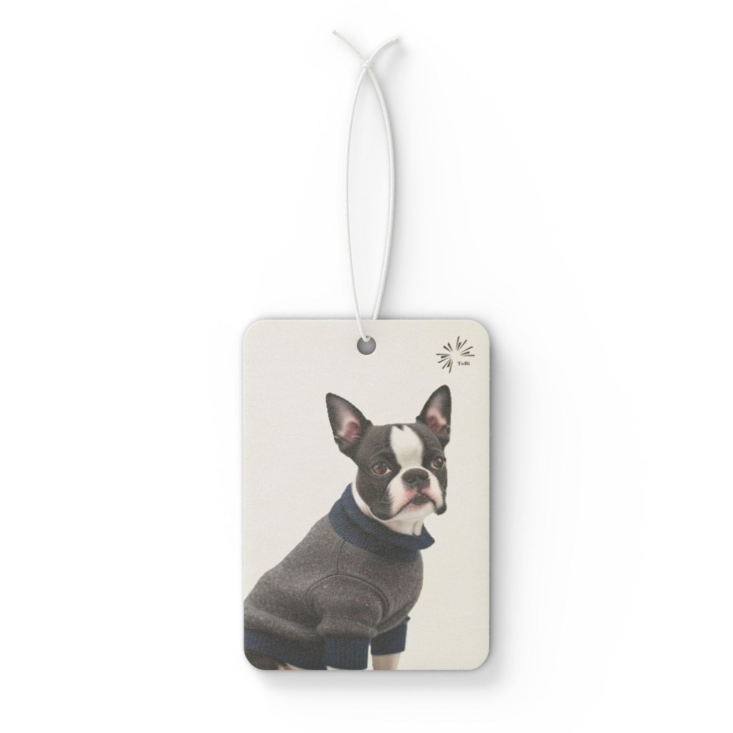 Sweater Dog Car Air Freshener, Cute Boston Terrier Car Fragrance, by TokyoBill