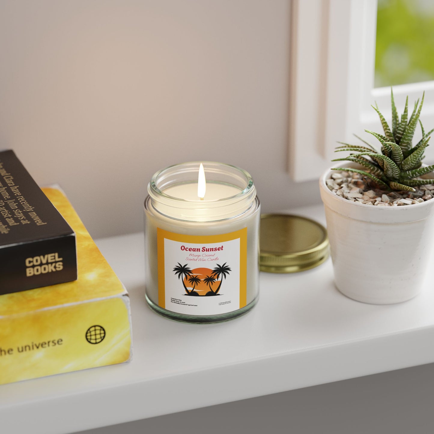 Ocean Sunset Mango Coconut scented wax candles (4oz, 9oz), by TokyoBill