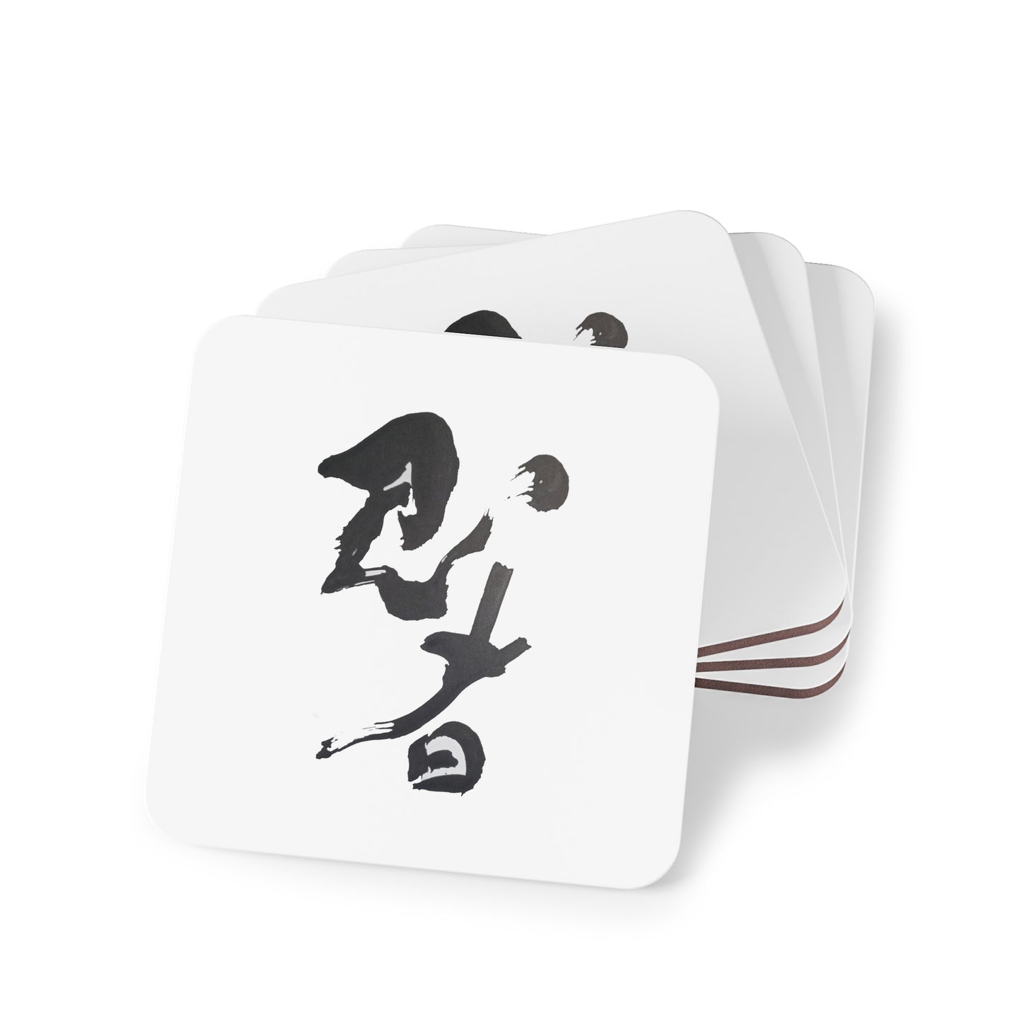 Round White Coasters w/ 'Ninja' in kanji, by TokyoBill