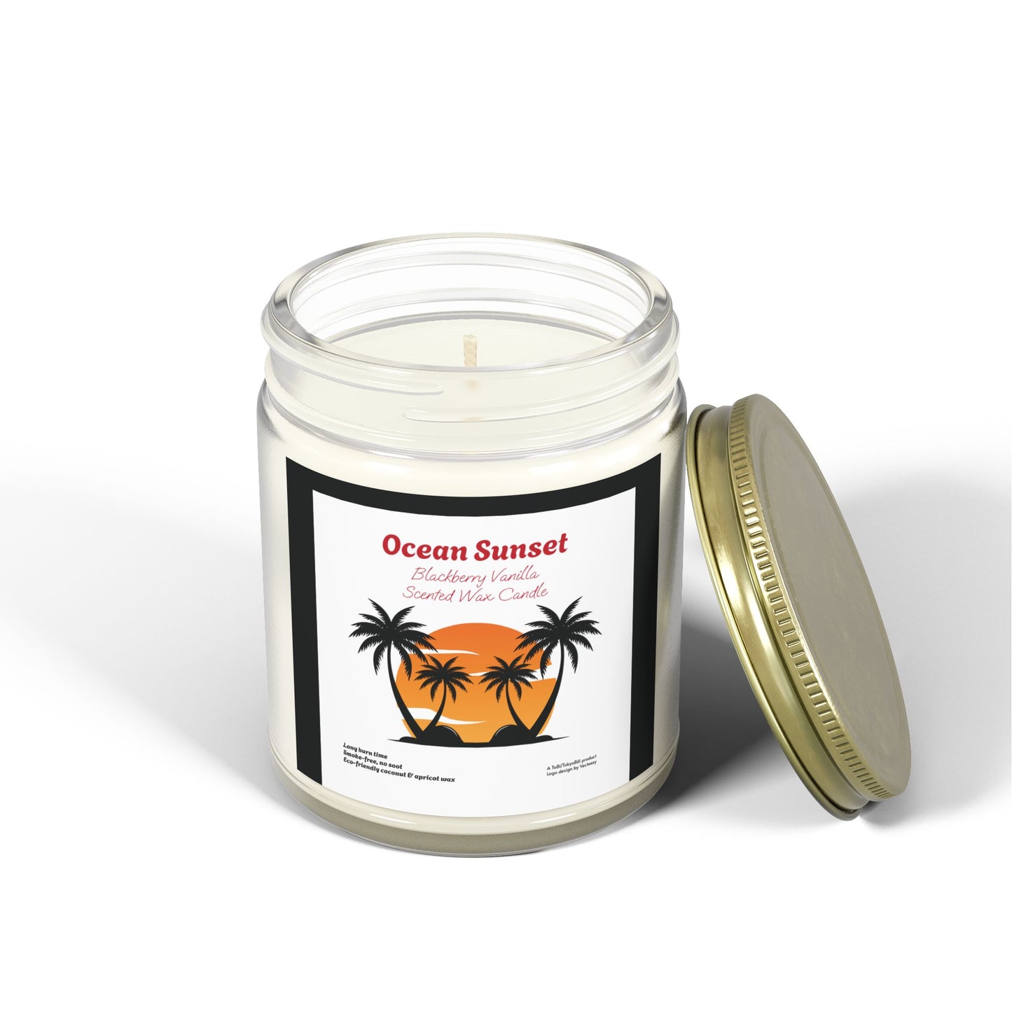 Ocean Sunset Blackberry Vanilla scented wax candles (4oz, 9oz), by TokyoBill