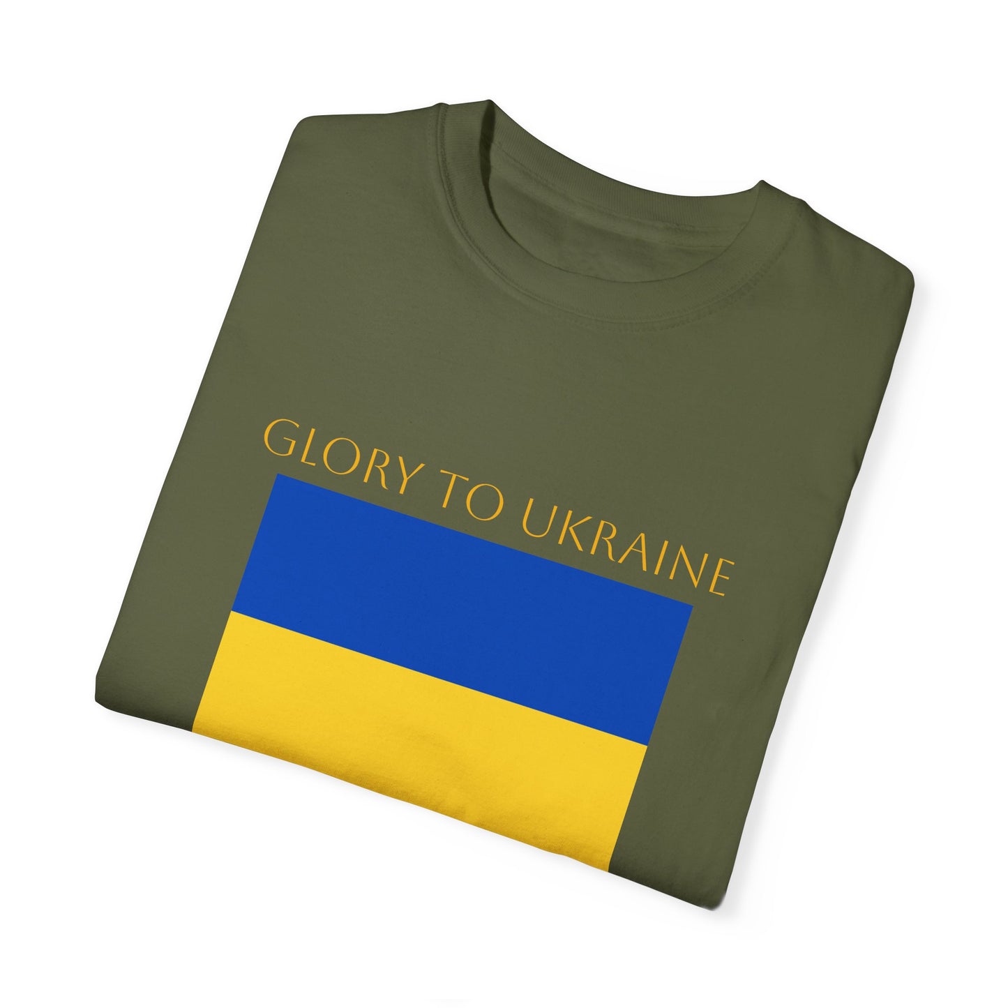 "Glory to Ukraine" Unisex Garment-Dyed T-shirt, Ukraine Support Tee by TokyoBill