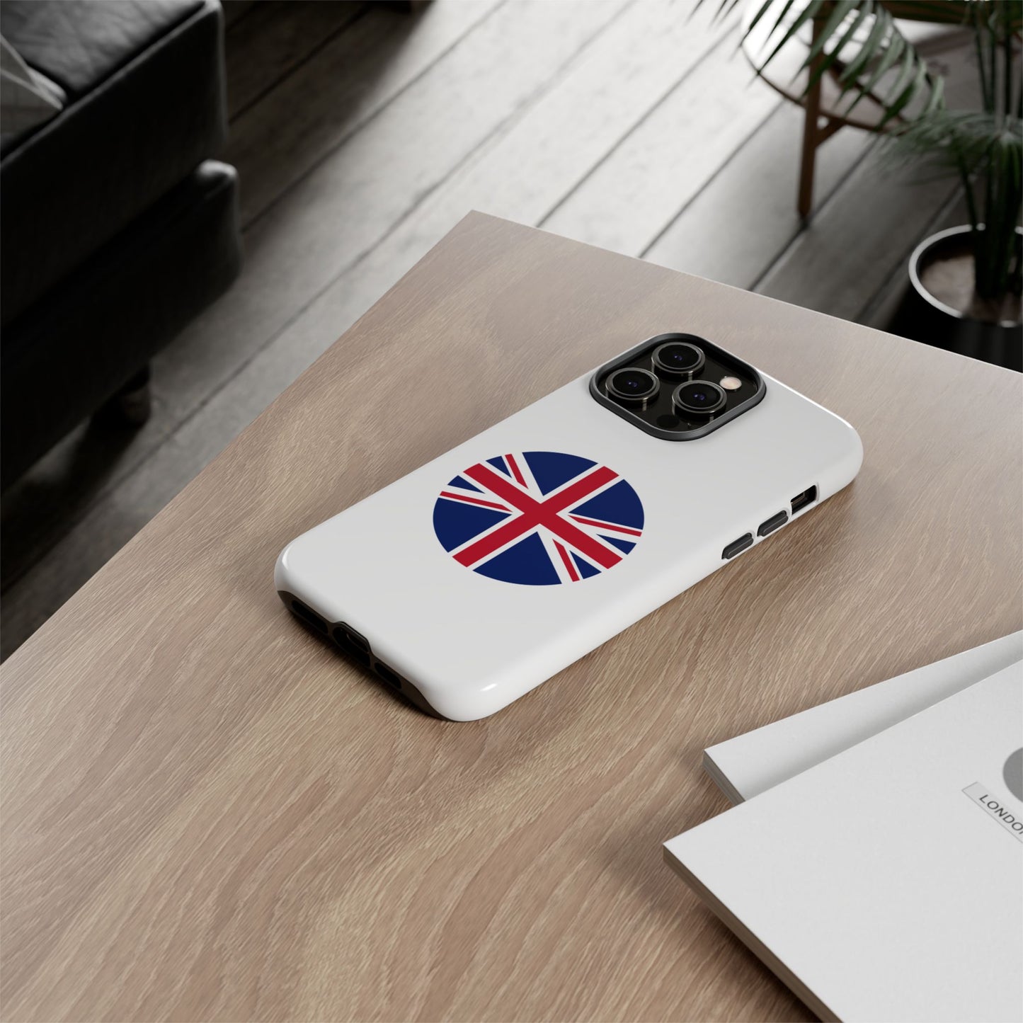 Circular UK Flag iPhone Case (Tough Case model series 14) by TokyoBill