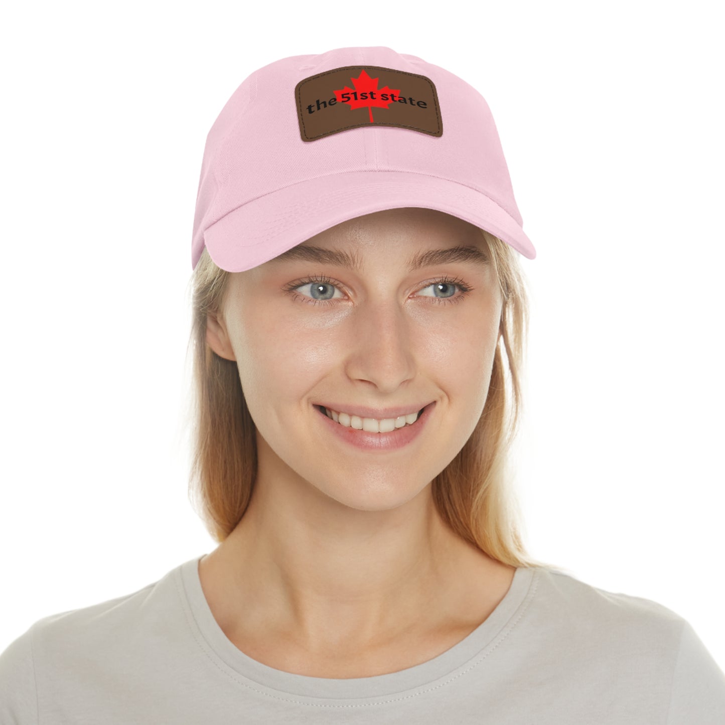 "the 51st state" -- Original Leather Patch Dad Hat by TokyoBill