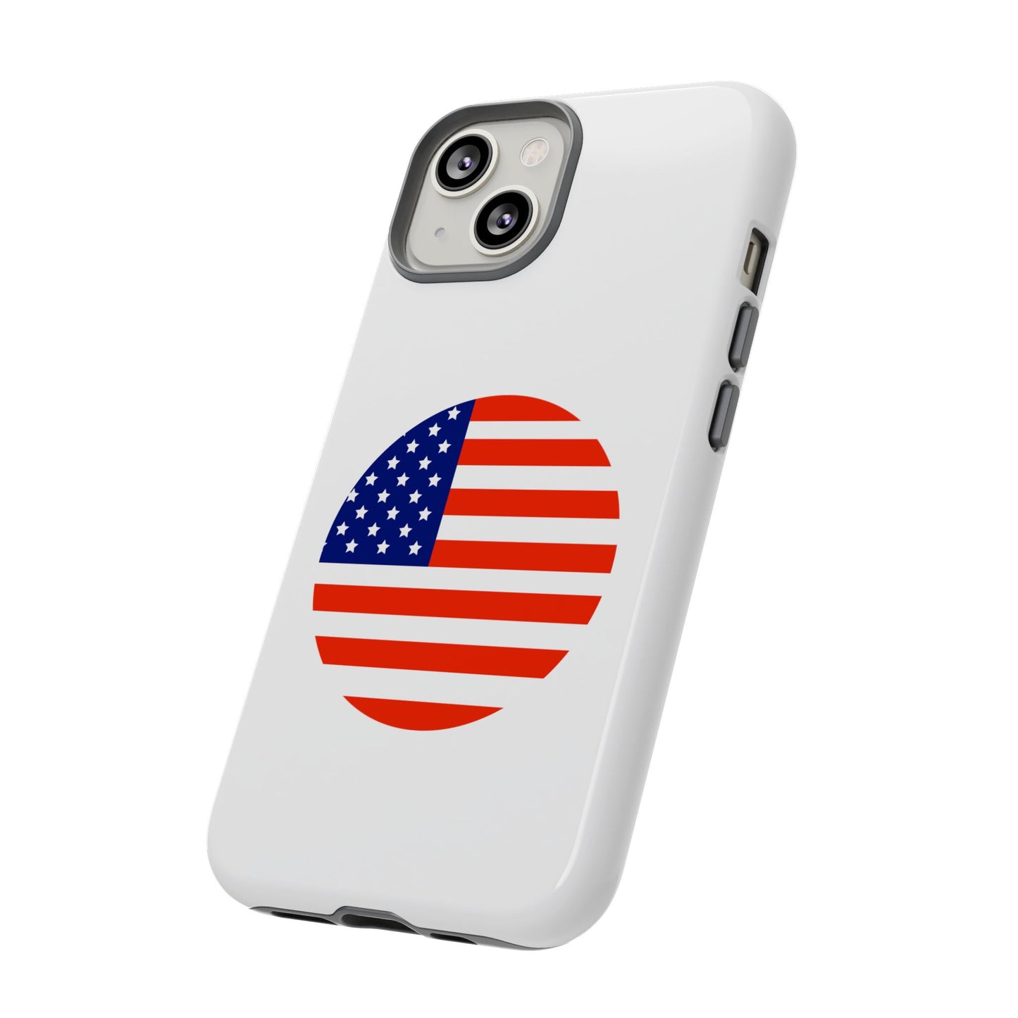 Circular USA Flag iPhone Case (Tough Case model series 14) by TokyoBill