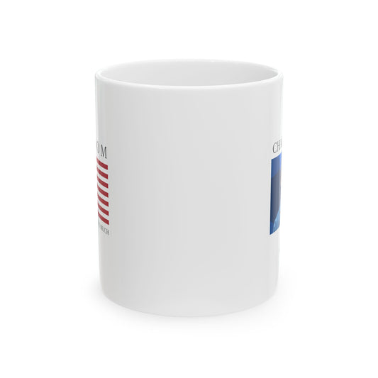 Charlie Kirk 11 oz Ceramic Mug, American Flag Coffee Cup, by TokyoBill