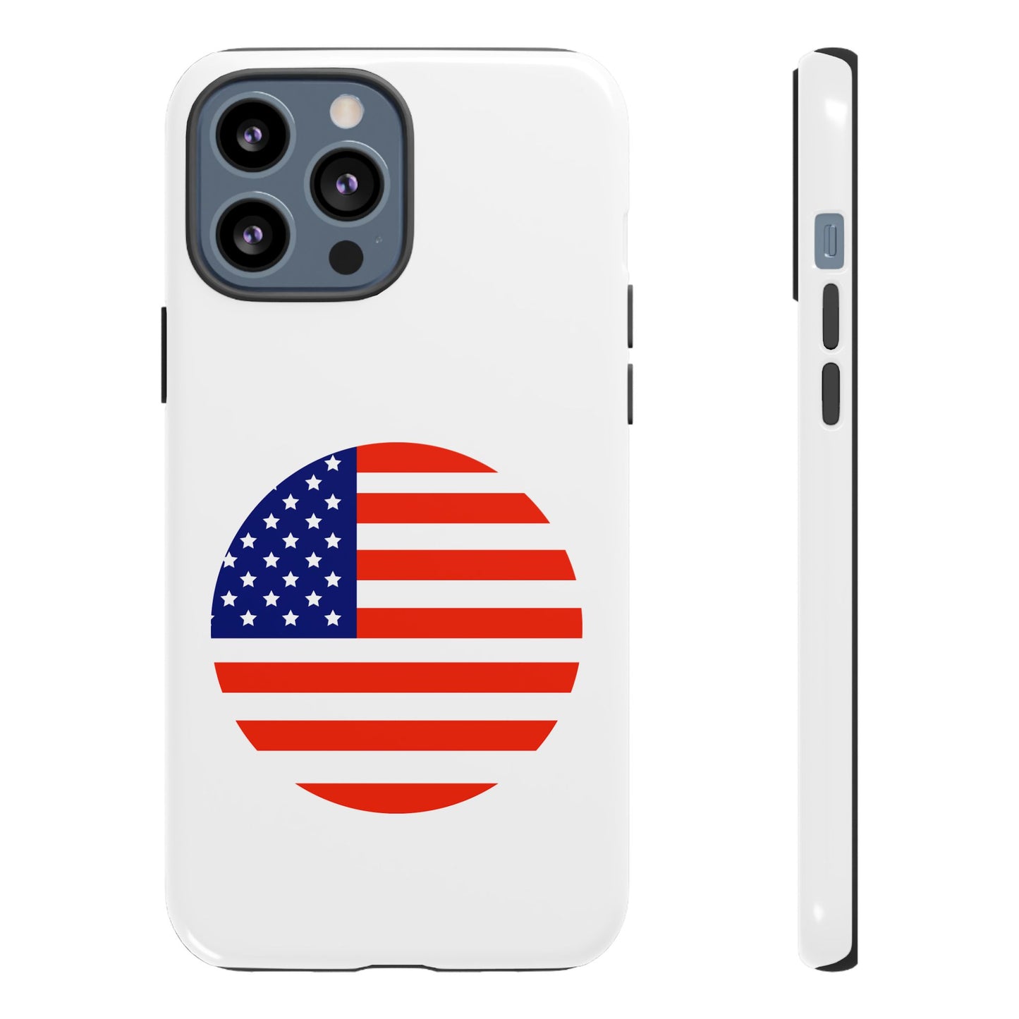 Circular USA Flag iPhone Case (Tough Case model series 13) by TokyoBill