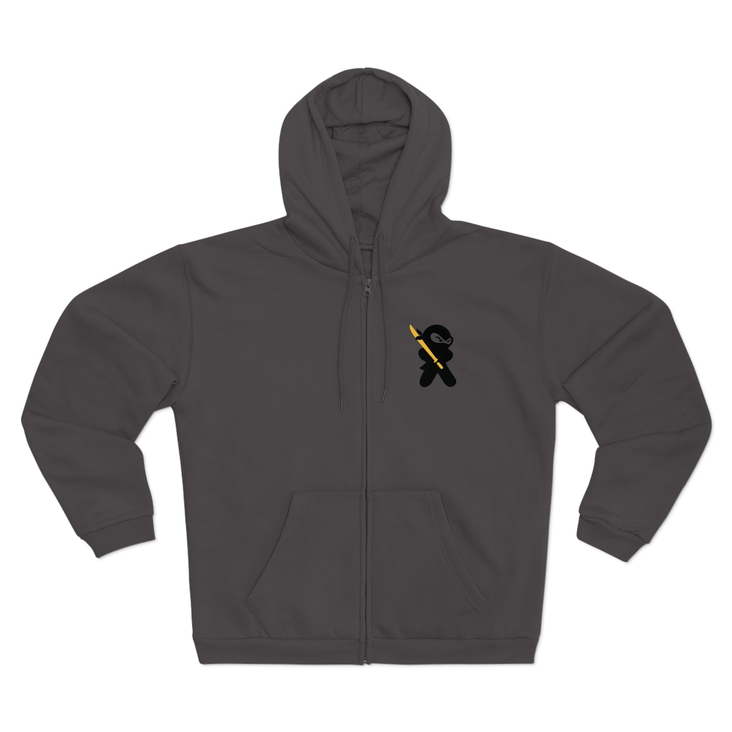 Unisex Zip-Up Hoodie, Ninja badge on chest, by TokyoBill