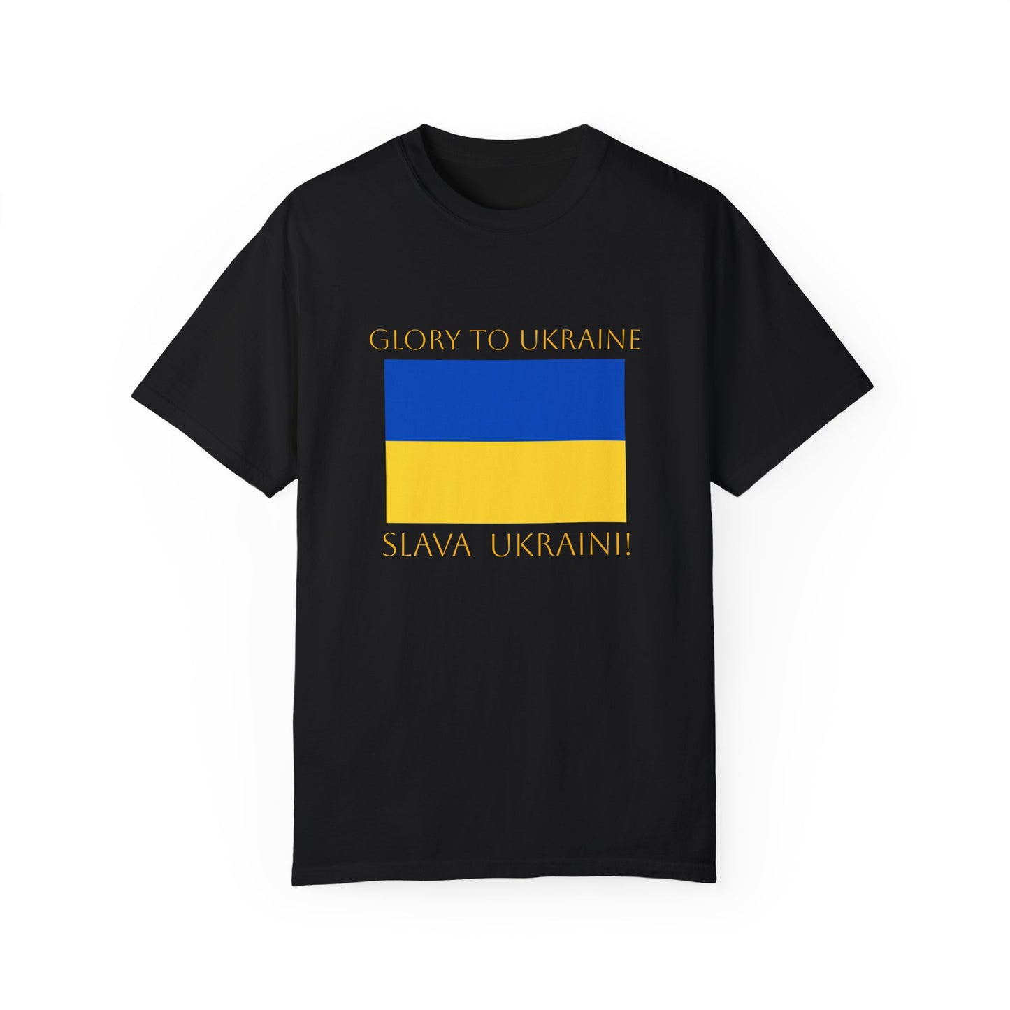 "Glory to Ukraine" Unisex Garment-Dyed T-shirt, Ukraine Support Tee by TokyoBill