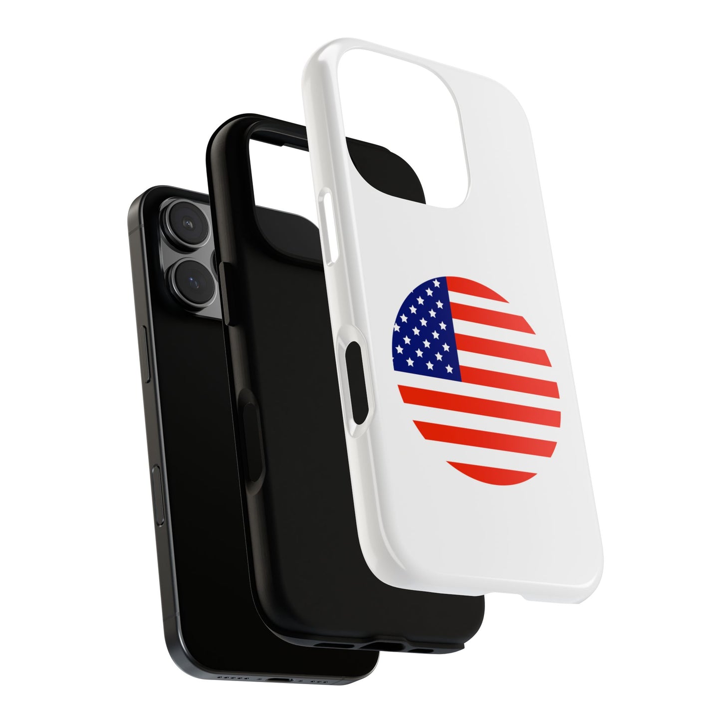 Circular USA Flag iPhone Case (Tough Case model series 16) by TokyoBill