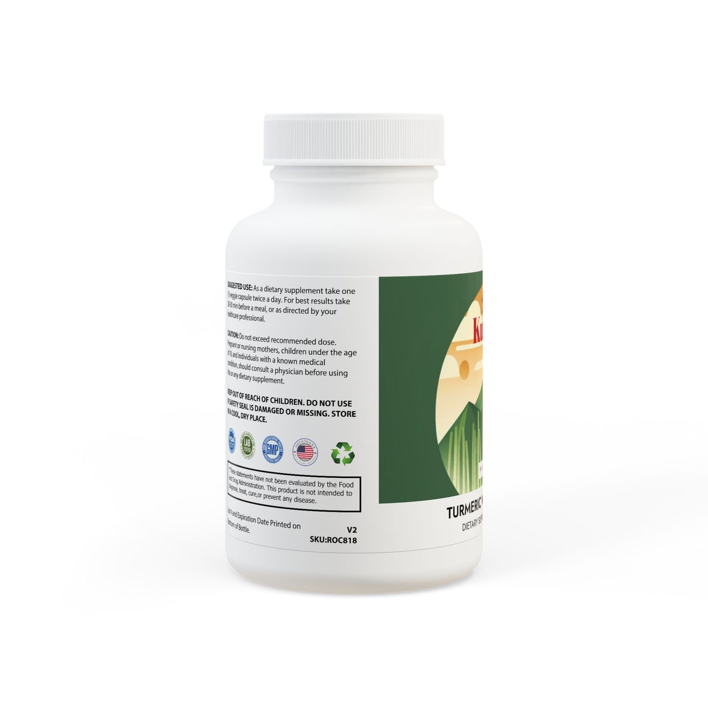 KUMOJI Lifecare - Turmeric with BioPerine® Supplement (60 Capsules)