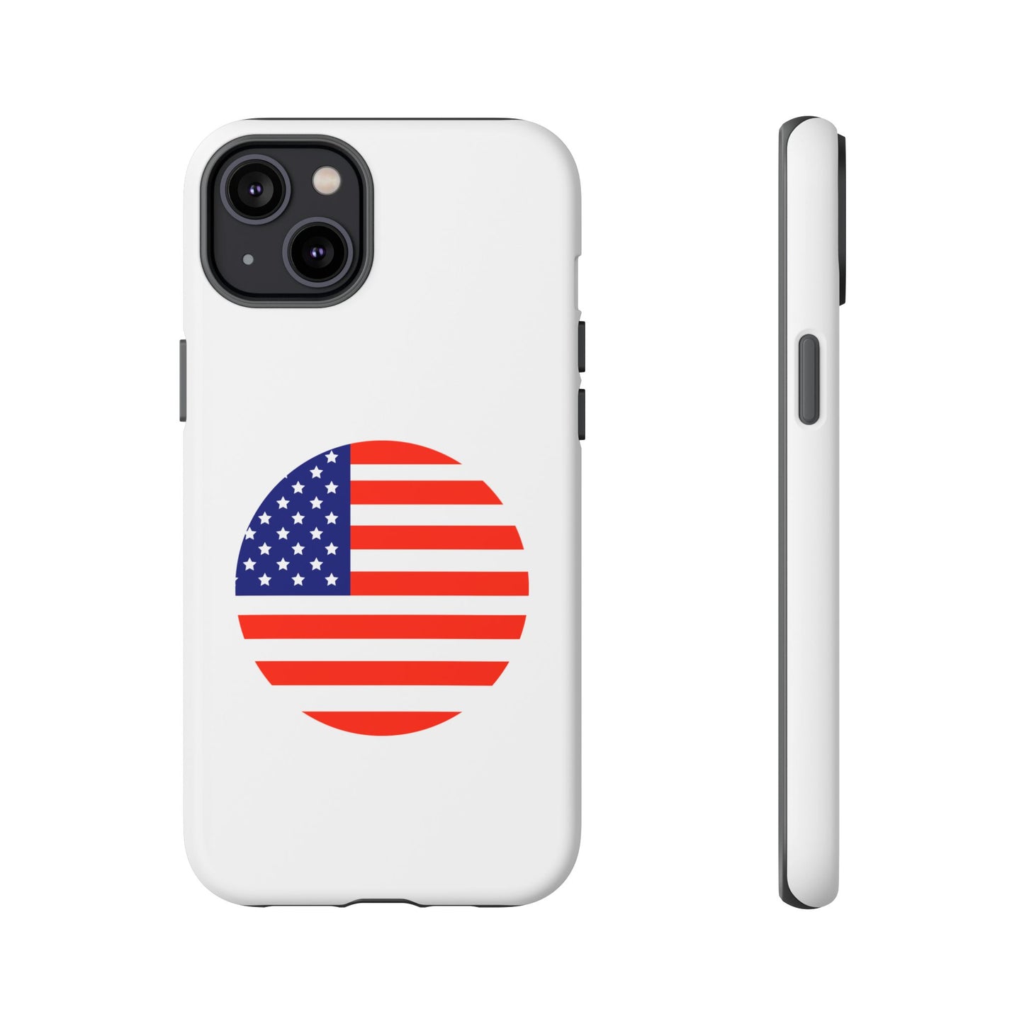 Circular USA Flag iPhone Case (Tough Case model series 14) by TokyoBill