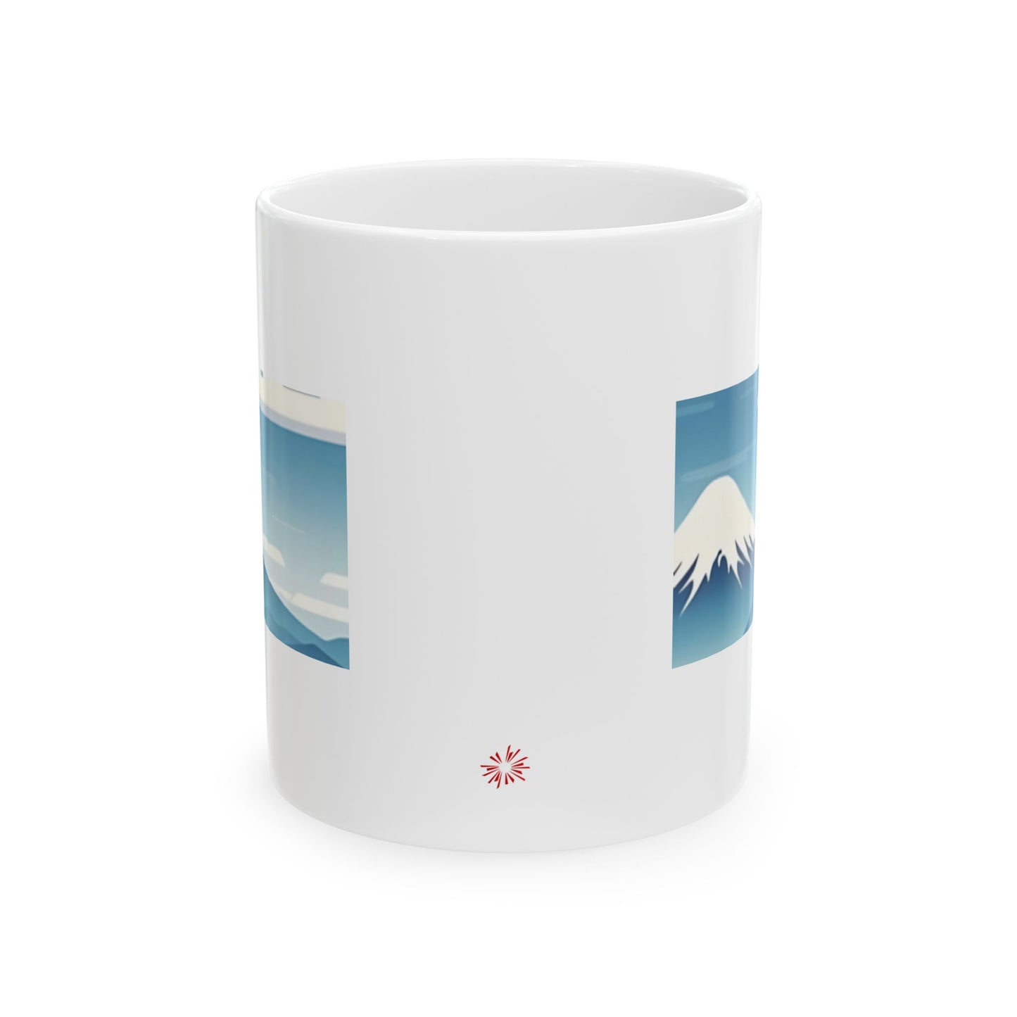 White Coffee Mug (11 oz) Fuji Mountain & Clouds, by TokyoBill
