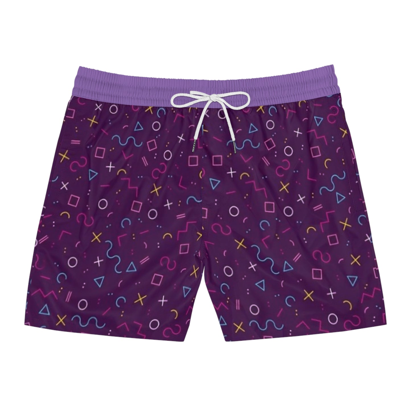 Colorful AOP Swim Shorts, Men's Beachwear, Summer Vacation Swimwear by TokyoBill