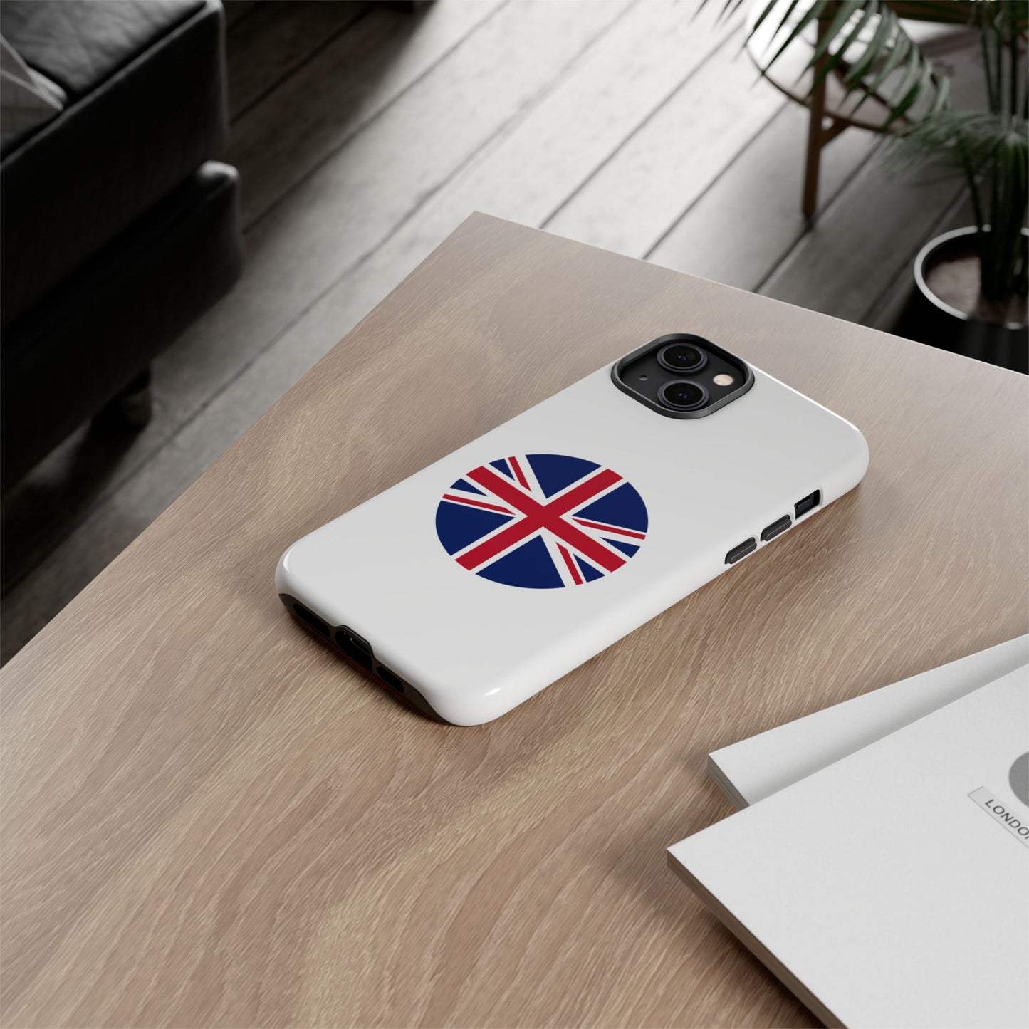 Circular UK Flag iPhone Case (Tough Case model series 14) by TokyoBill