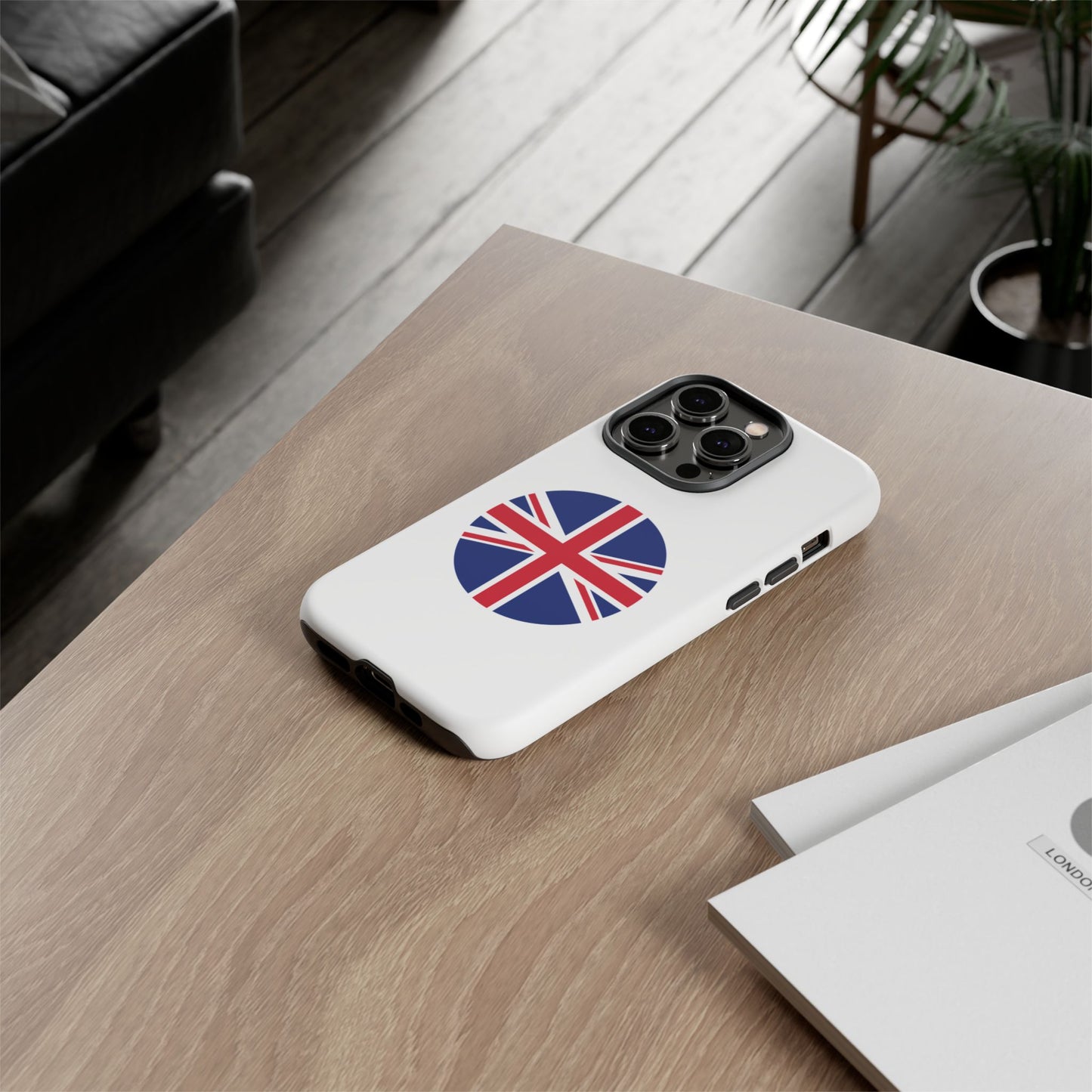 Circular UK Flag iPhone Case (Tough Case model series 14) by TokyoBill