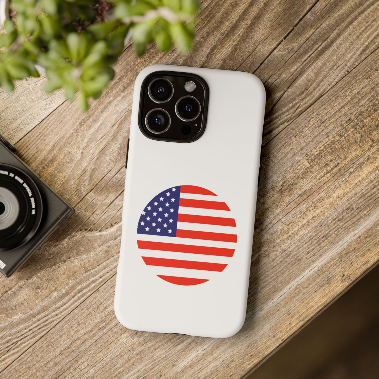 Circular USA Flag iPhone Case (Tough Case model series 16) by TokyoBill