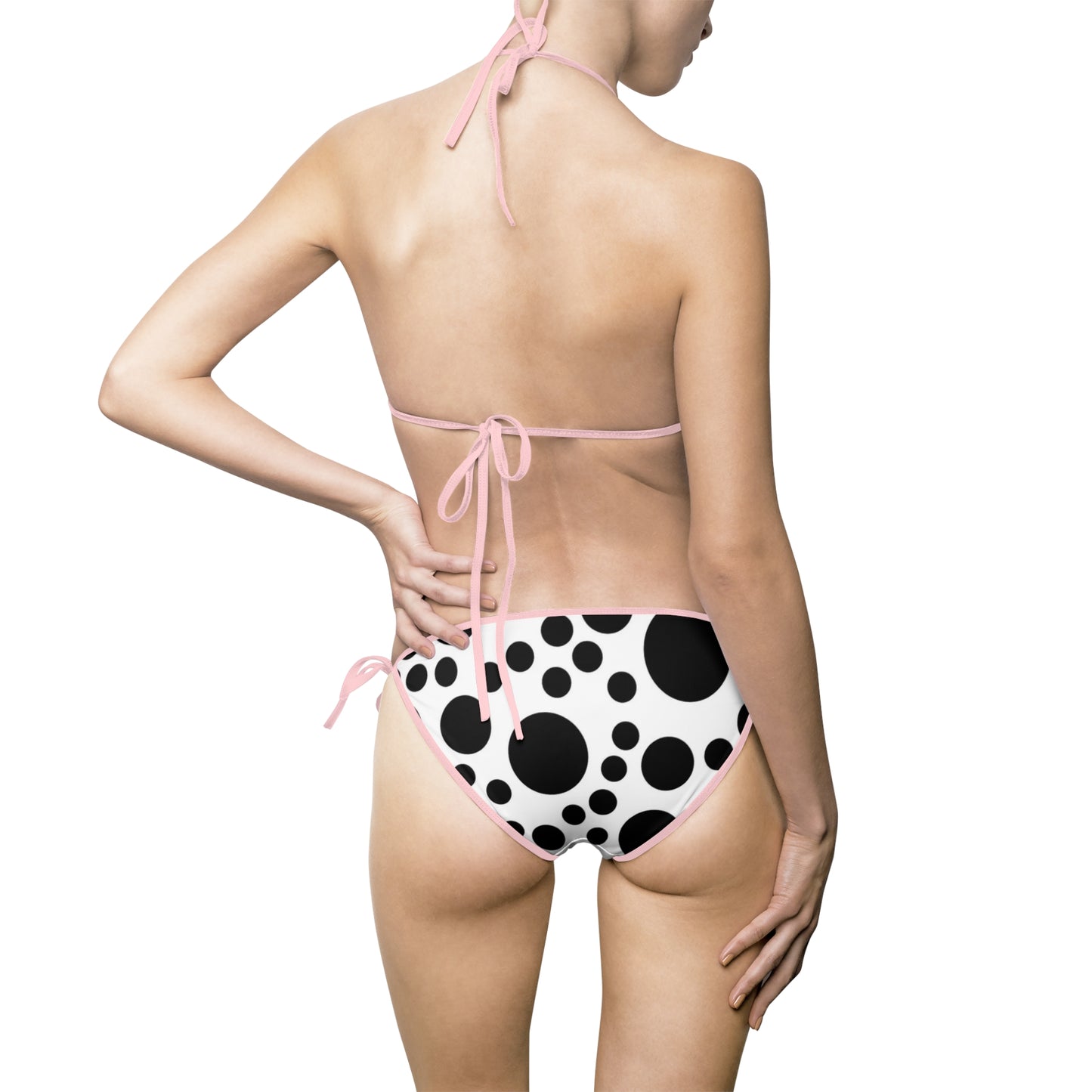 Dot Patterned Bikini, Black & White, Women's Summer Swimwear by TokyoBill
