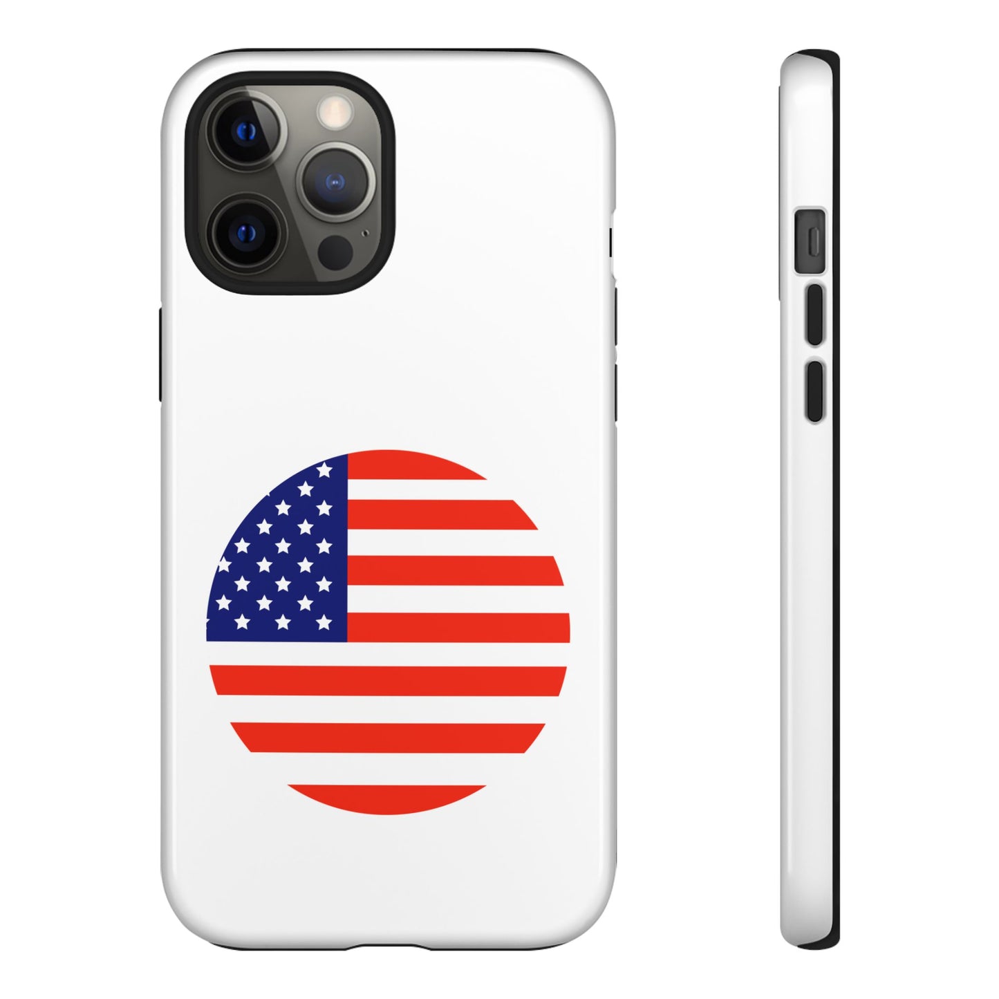 Circular USA Flag iPhone Case (Tough Case model series 12) by TokyoBill