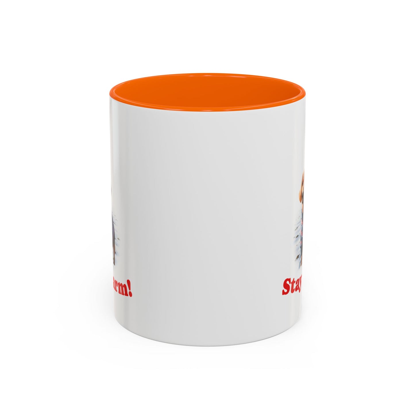 Two-tone Accent 11 oz Coffee Mug w/ Dachshund Sweater Dog, by TokyoBill