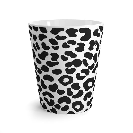 White Leopard Print Latte Mug - Ideal for Tea Lovers, by TokyoBill