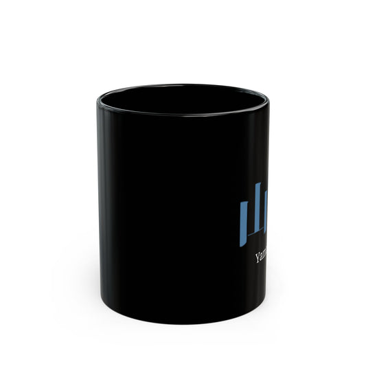 Japanese name 'Yamaguchi' black coffee mug, by TokyoBill