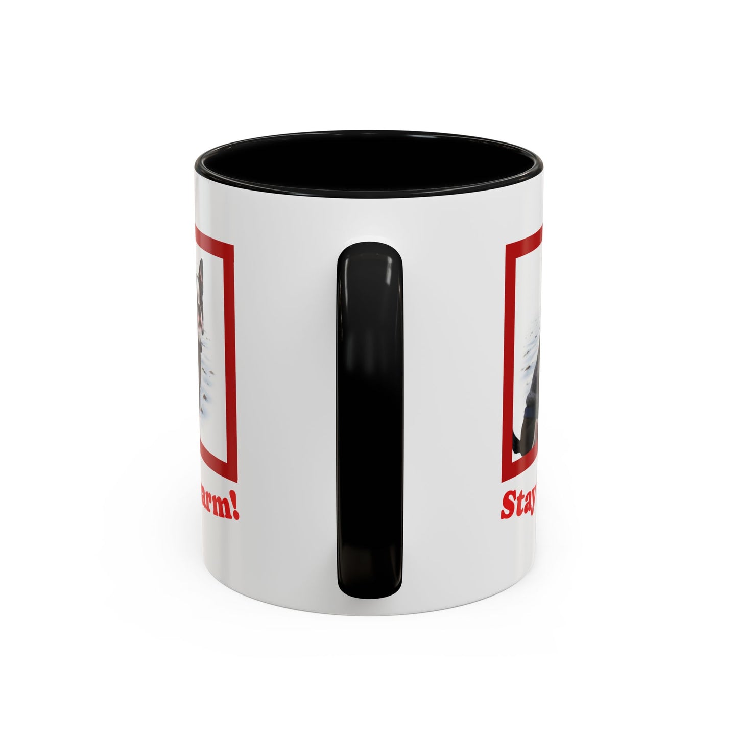 Two-tone Accent 11 oz Coffee Mug w/ Boston Terrier Sweater Dog, by TokyoBill