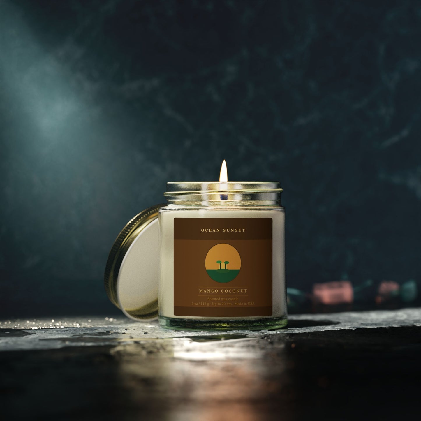 Ocean Sunset | Mango Coconut Scented Candle | Hand-Poured in USA