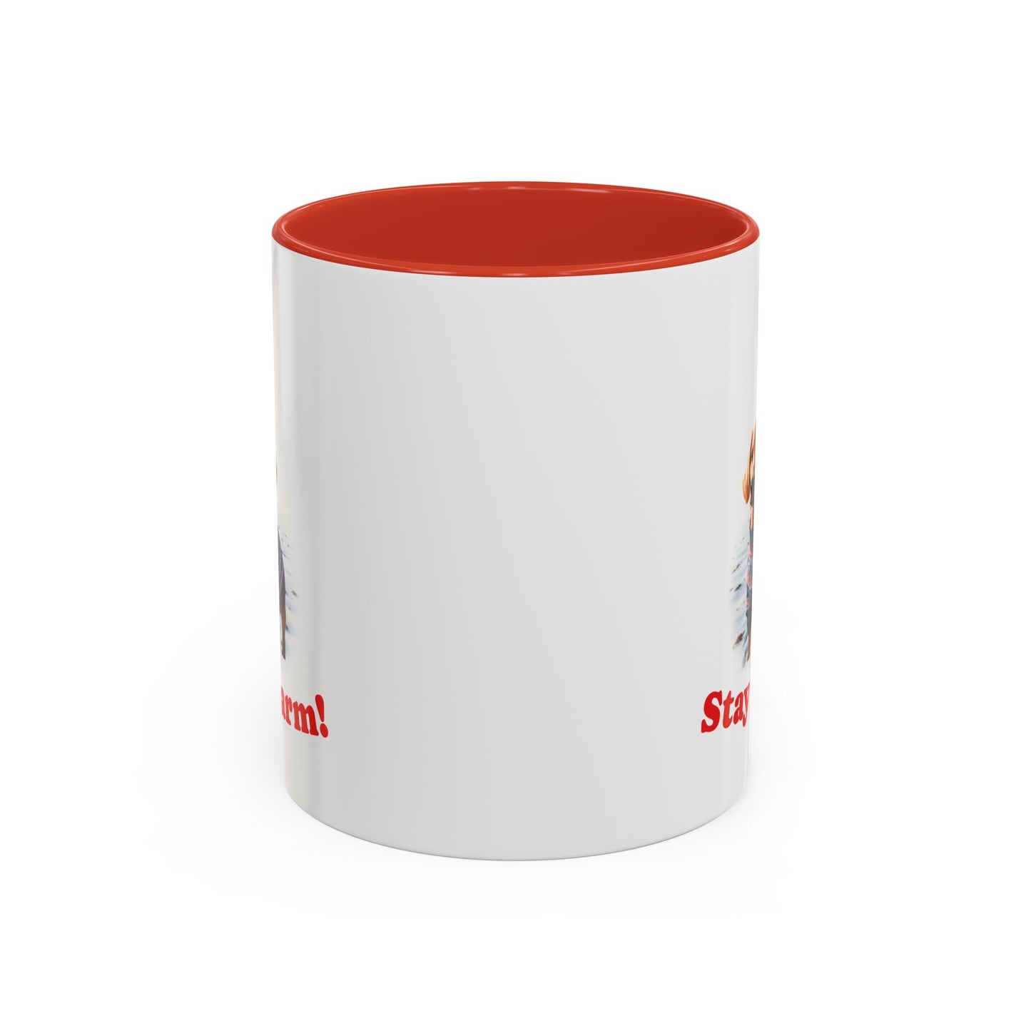 Two-tone Accent 11 oz Coffee Mug w/ Dachshund Sweater Dog, by TokyoBill