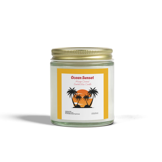 Ocean Sunset Mango Coconut scented wax candles (4oz, 9oz), by TokyoBill