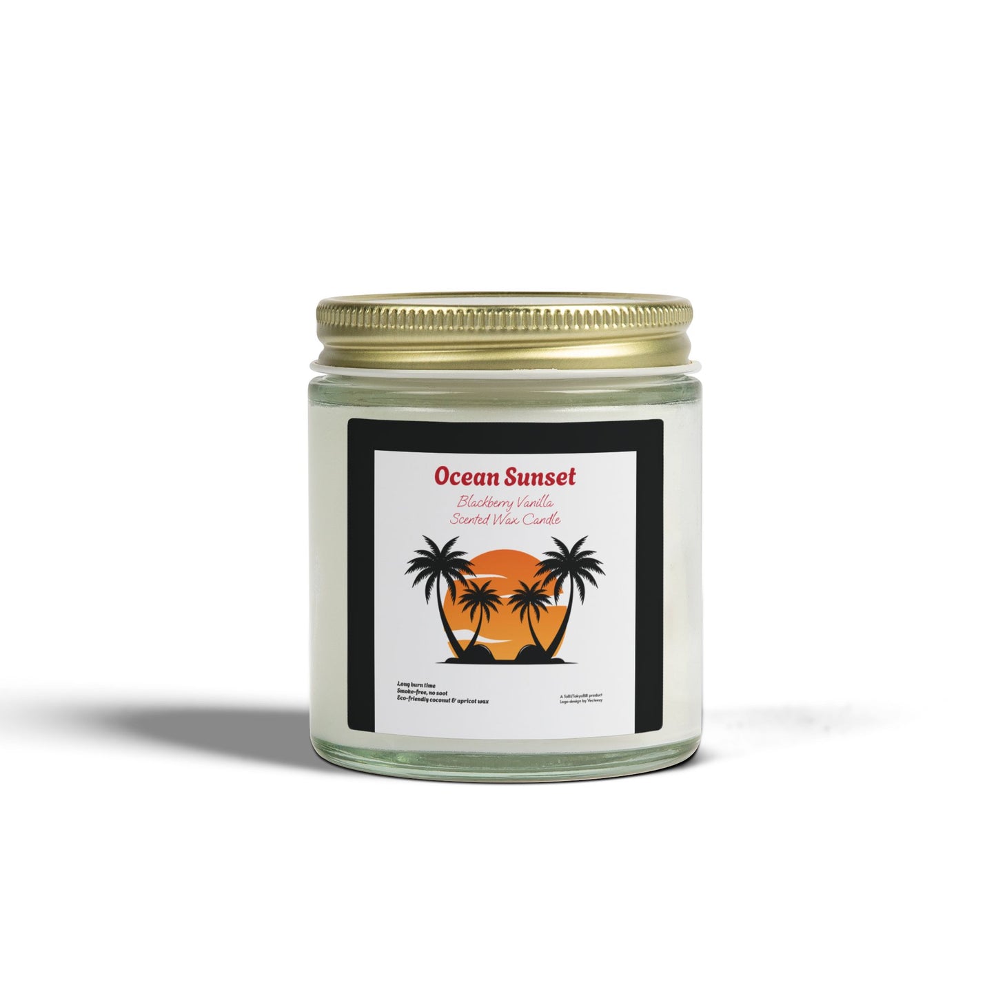 Ocean Sunset Blackberry Vanilla Scented Candle | Hand-Poured USA | Coconut Apricot Wax