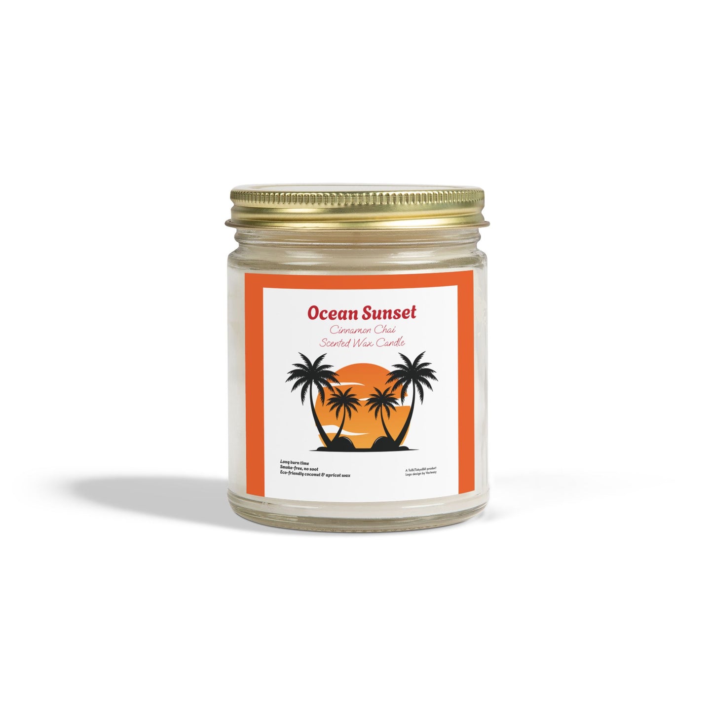 Ocean Sunset Cinnamon Chai scented wax candles (4oz, 9oz), by TokyoBill