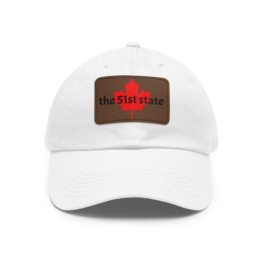 "the 51st state" -- Original Leather Patch Dad Hat by TokyoBill