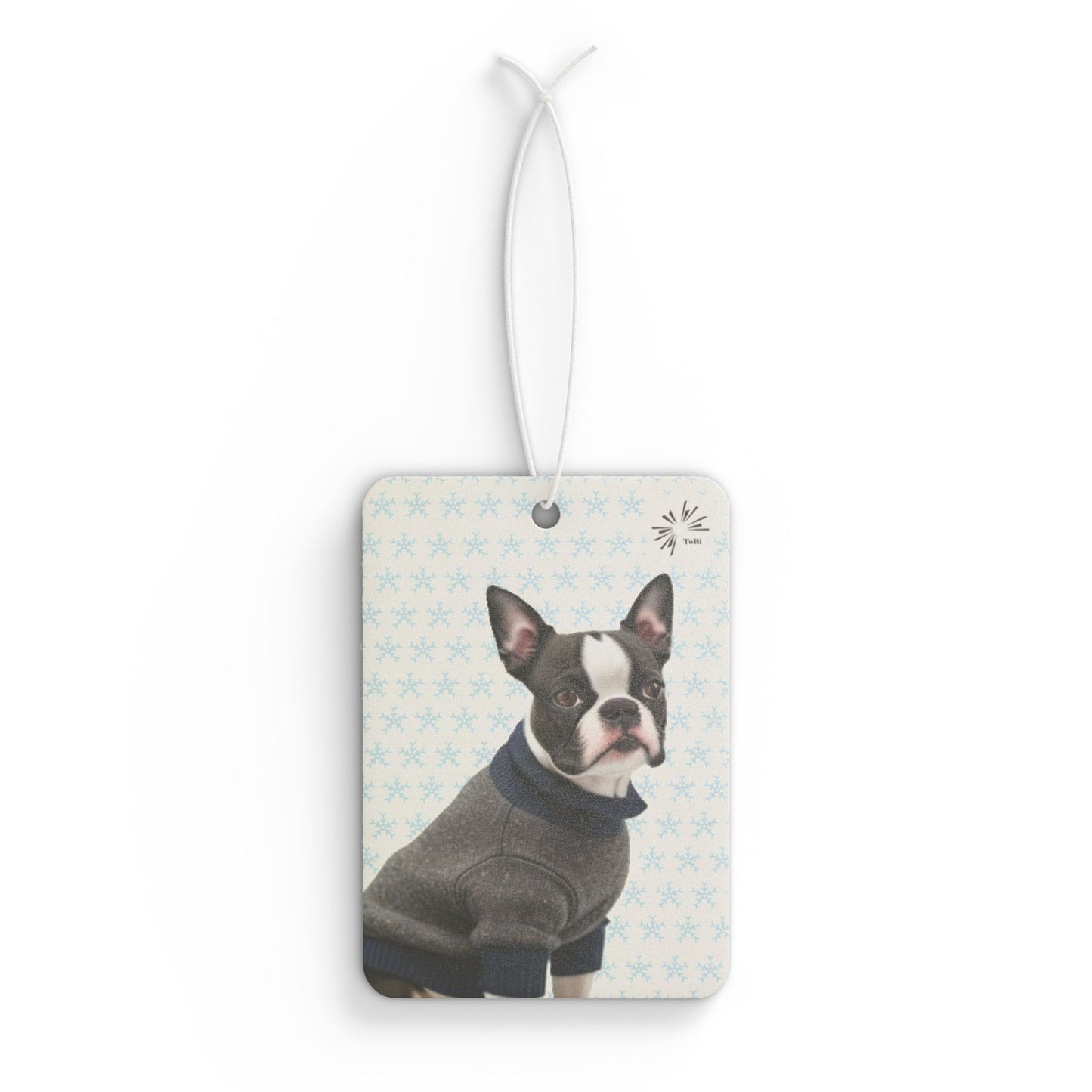 Sweater Dog Car Air Freshener, Cute Boston Terrier Car Fragrance, by TokyoBill