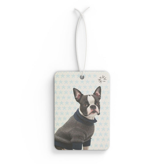 Sweater Dog Car Air Freshener, Cute Boston Terrier Car Fragrance, by TokyoBill