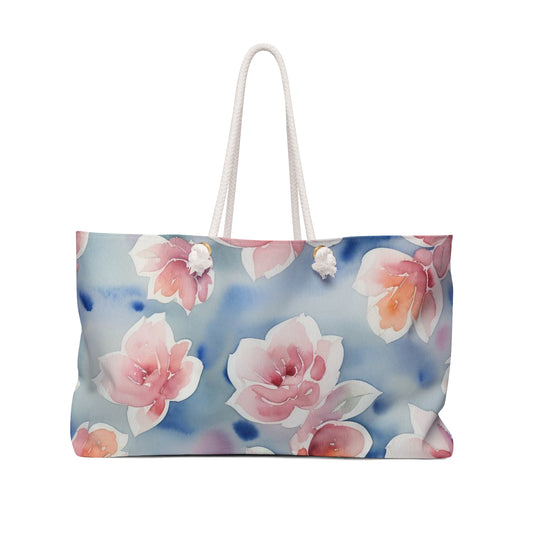 Chic Floral Weekender Bag | Travel Tote, Beach Bag, Overnight Bag, Weekend Getaway, Spring Floral Handbag by TokyoBill