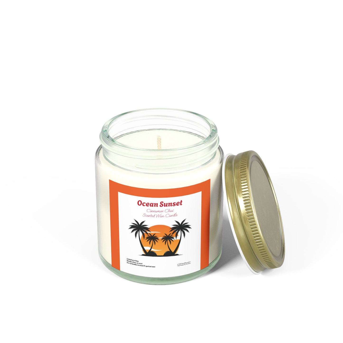 Ocean Sunset Cinnamon Chai scented wax candles (4oz, 9oz), by TokyoBill