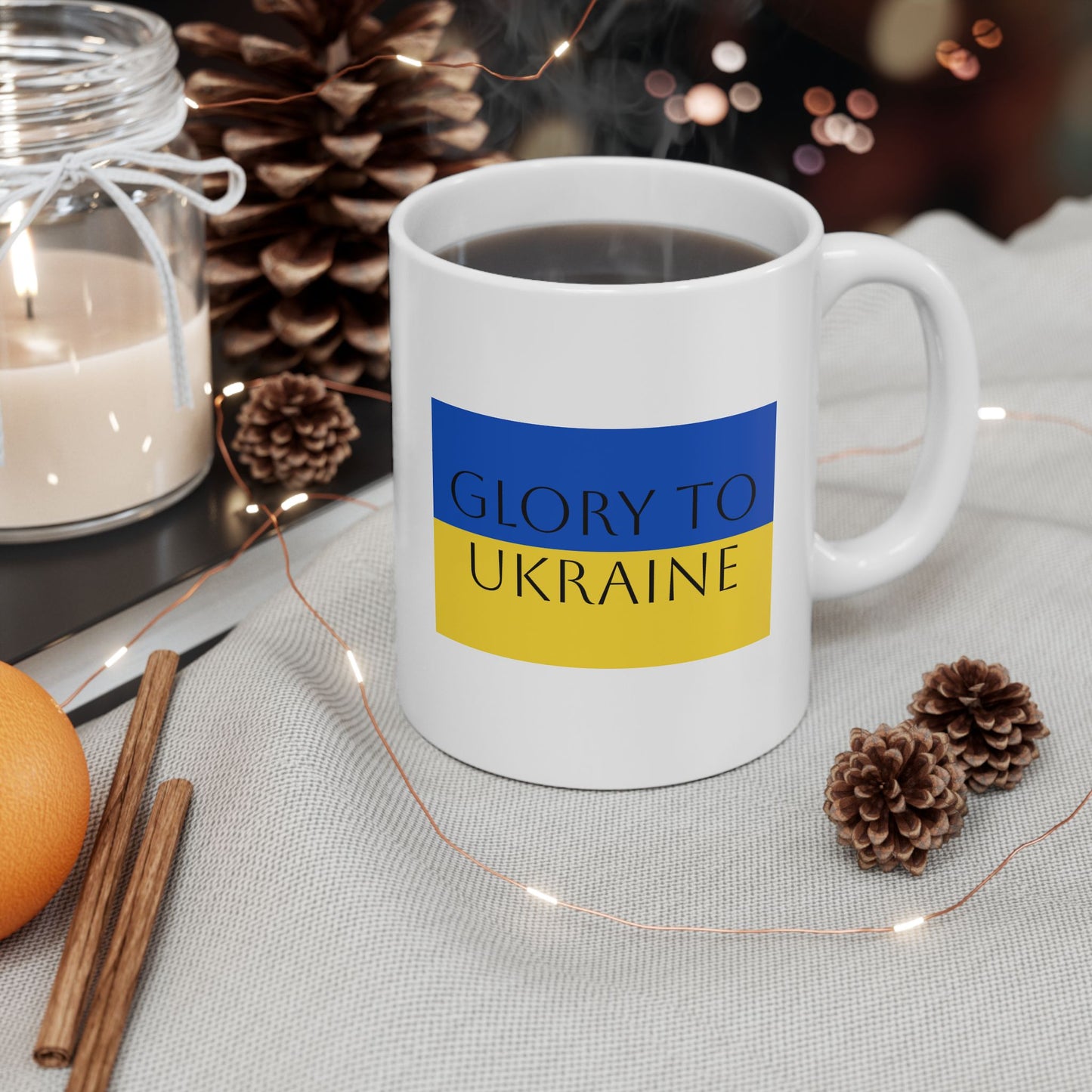 Glory to Ukraine/Slava Ukraini! 11oz Ceramic Mug, support for freedom by TokyoBill