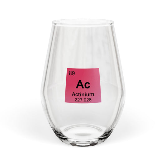 Periodic Table Stemless Wine Glass | Actinide Series | Science Gift