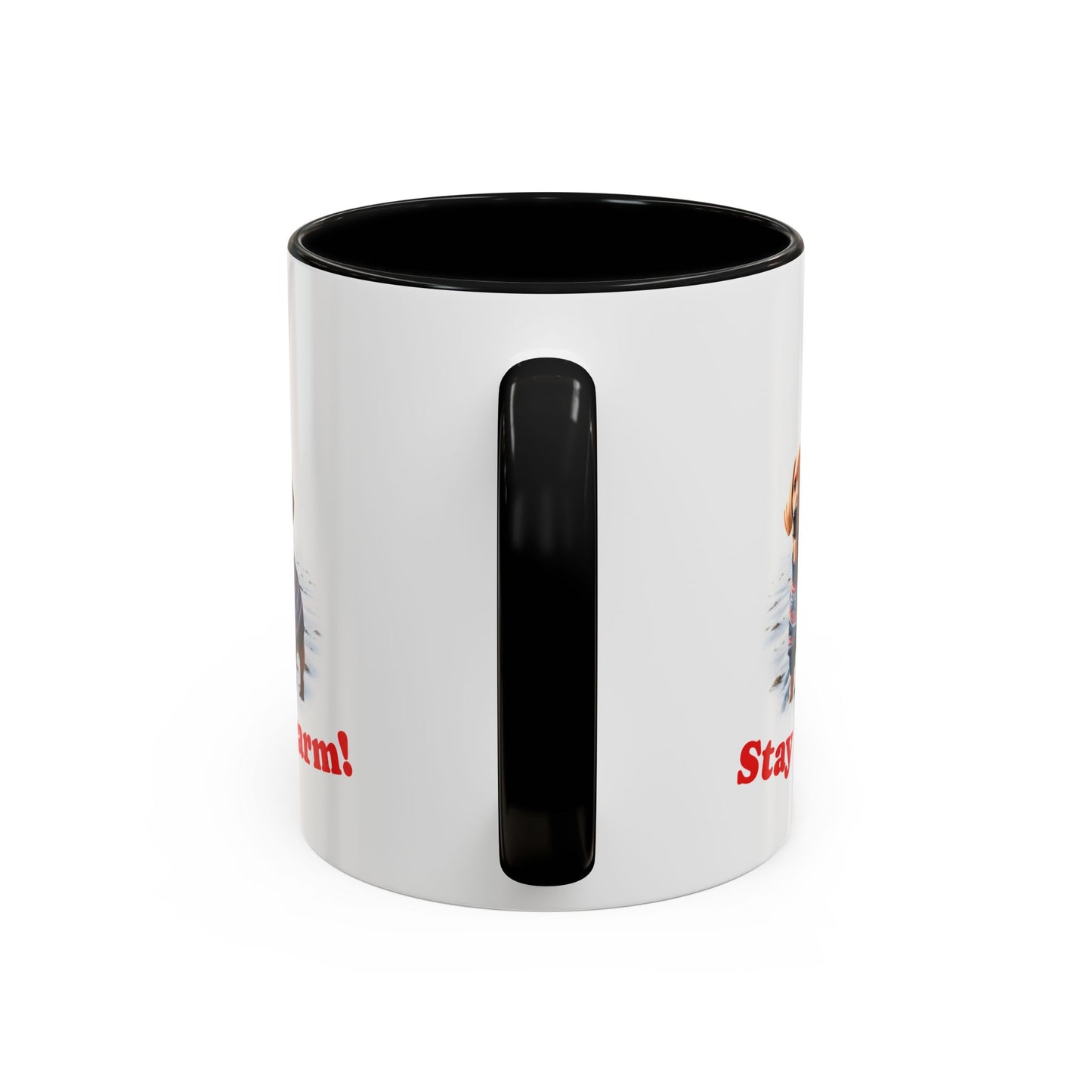 Two-tone Accent 11 oz Coffee Mug w/ Dachshund Sweater Dog, by TokyoBill