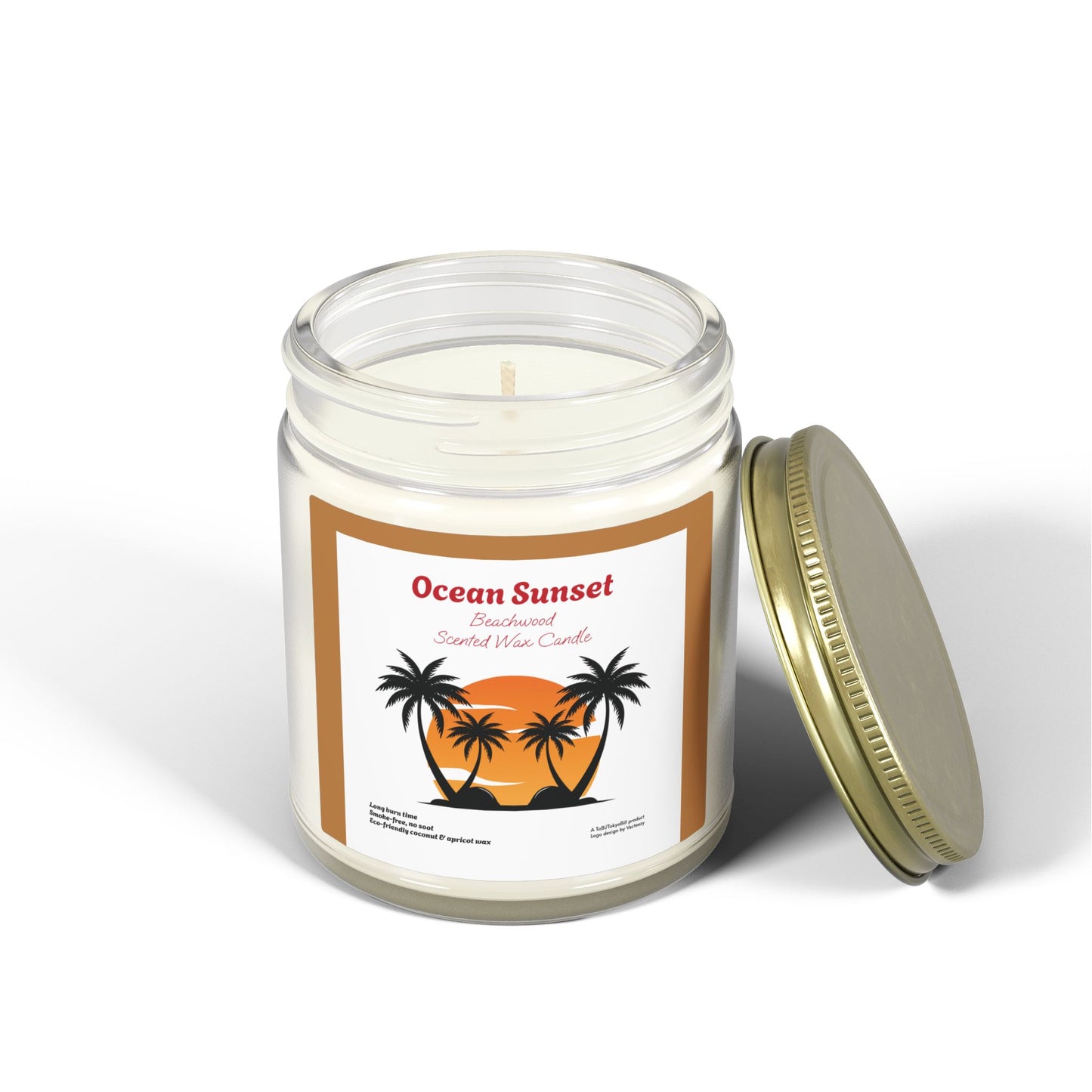 OCEAN SUNSET Beachwood Scented Candle | Hand-Poured USA | Coconut Apricot Wax